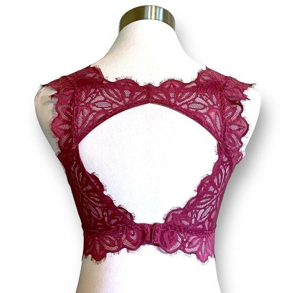 Victorias Secret XS Bralette Plum Lace Date Night Push Up Underwire Bra Padded - Picture 4 of 8